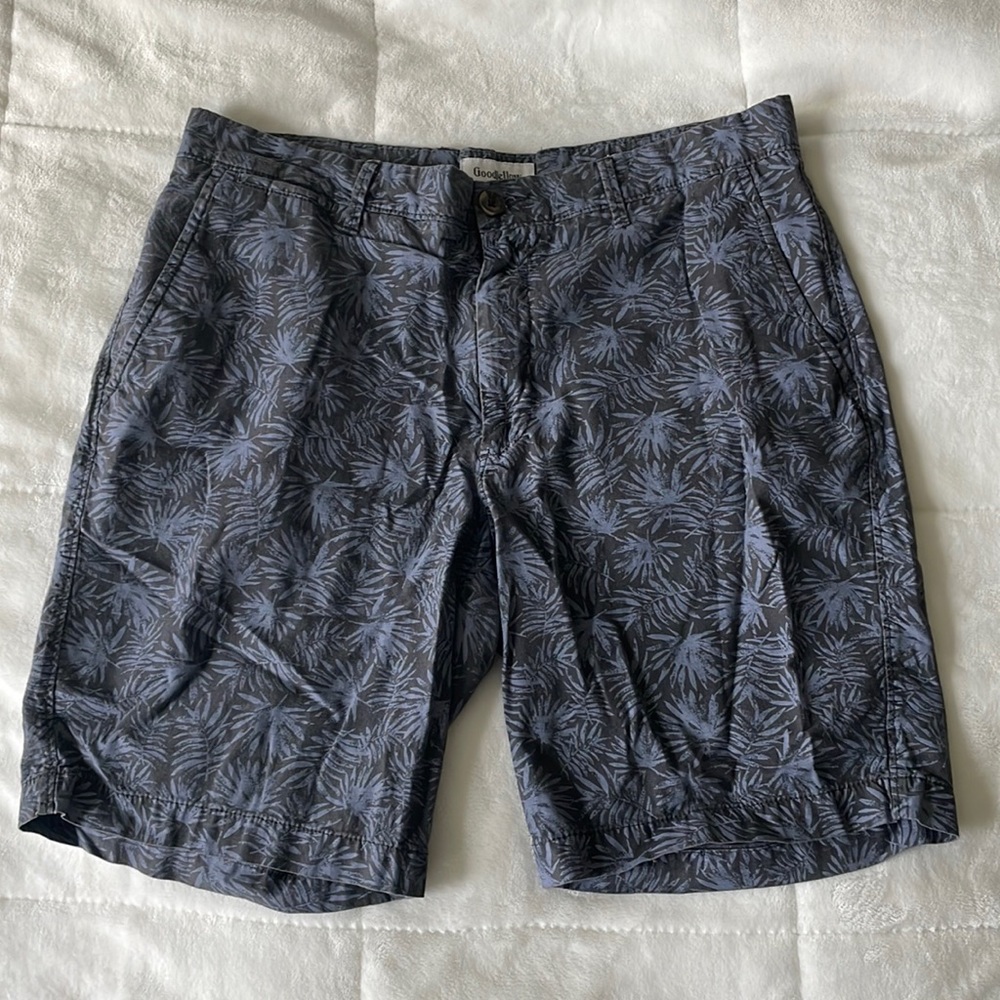Goodiellow & CO mens cargo shorts waist size 32 palm trees blue